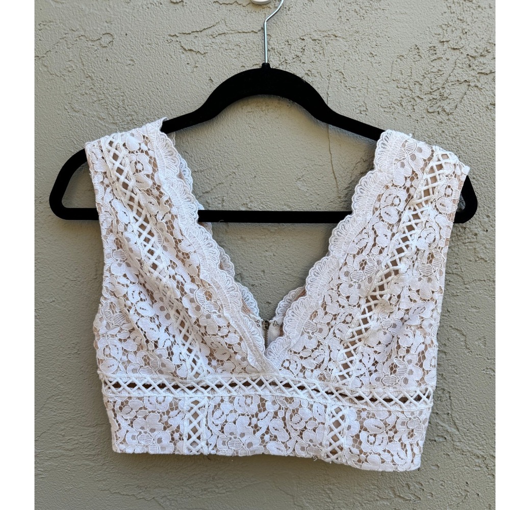 Lace Ivory Crop Top Sleeveless Sexy Cottagecore Boho Layers Whimsical Fairy